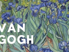Van Gogh: O Gênio que Pintou a Alma em Cores 18 Caneca com pintura de flores azuis do pintor Vincent van Gogh vintage branco e verde 1