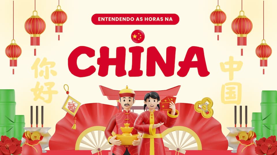 Entendendo as Horas na China: Fuso Horário, Diferenças e Impacto no Cotidiano 1 Red and Yellow Playful China Country Introduction Presentation 1
