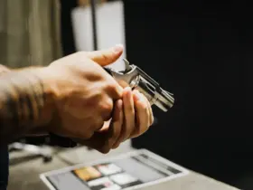 revolver 22 inox em maoes