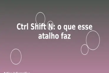 Ctrl Shift N: o que esse atalho faz