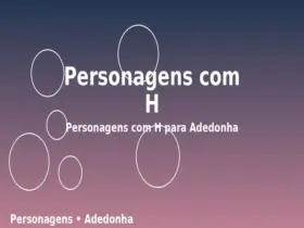 Personagens com H: Personagens com H para Adedonha