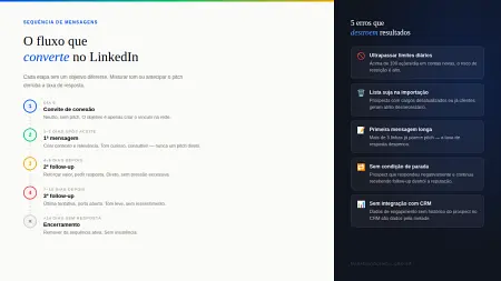 Como escalar prospecção no LinkedIn com automação inteligente 4 Estrutura de sequencia de mensagens que converte