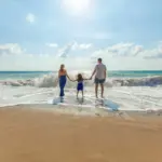 familia na praia