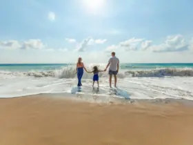 familia na praia