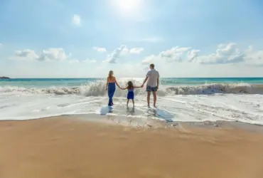familia na praia